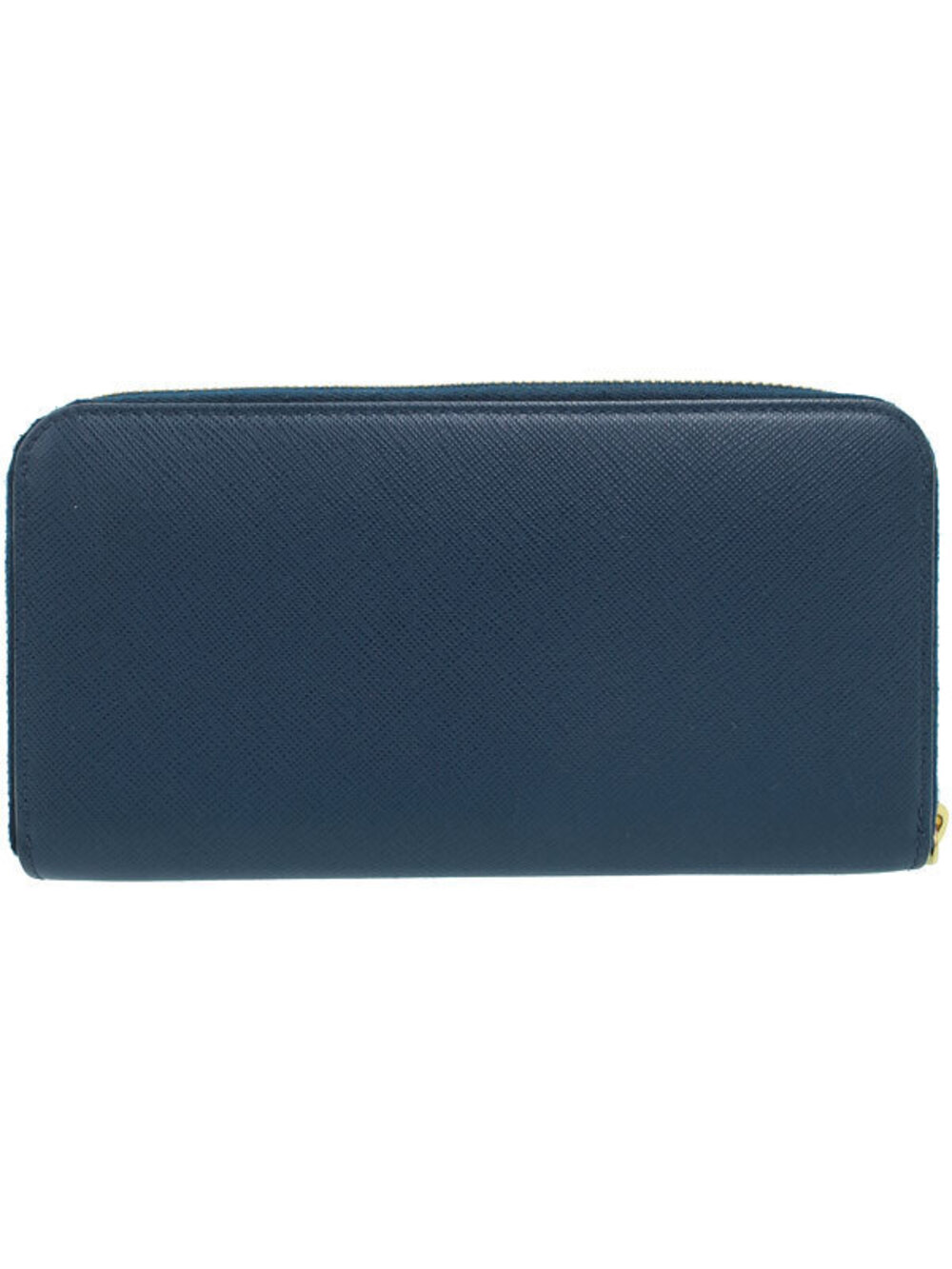 Prada Zipper Zip Leather Around Round Long Wallet Black